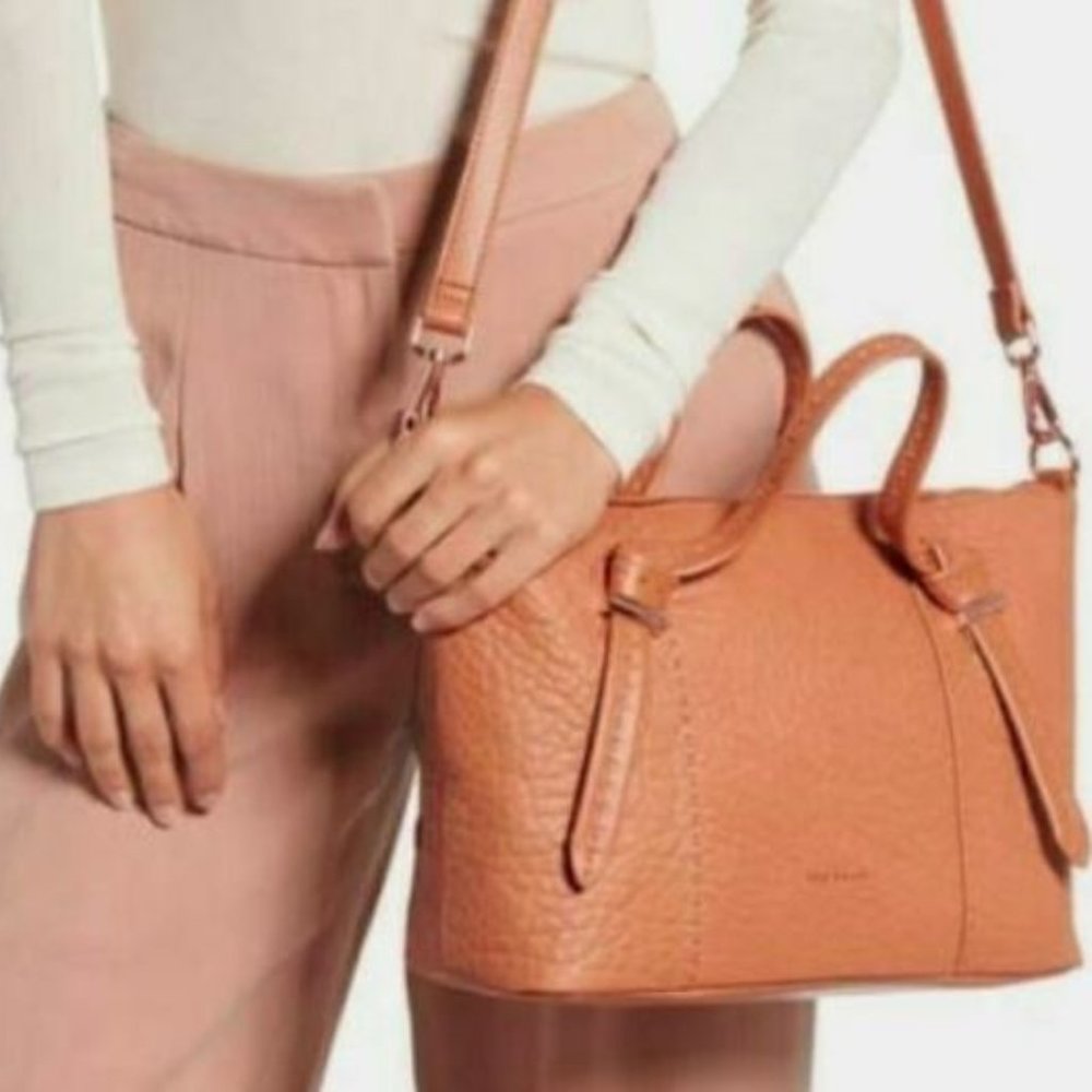 Ted Baker London "Olmia" Tan Leather Knotted Transitional Style Medium Tote $295